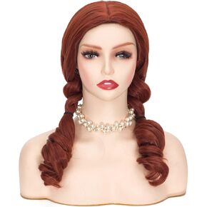 Jodiss Brown Curly Wig for Women Two Ponytail Wig for Girl Halloween Costume Party Cosplay Wig in Kuwait