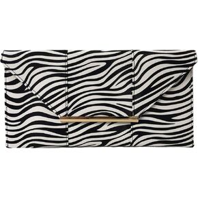 JNB Synthetic Leather Zebra Print Envelope Clutch