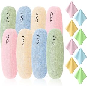 LIOUCBD 8Pcs Glasses Case Hard Shell Eyeglasses Case, Unisex Portable Glasses Protection Case, Sunglasses Case with Cleaning Cloth Reading Glasses Case for Women,Men in Kuwait