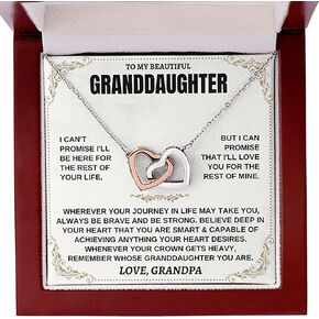 Granddaughter Necklace - Granddaughter Gifts From Grandpa Grandma, Granddaughter birthday Card Gifts To My Granddaughter Graduation Pendant Jewelry with Message Card and Gift Box