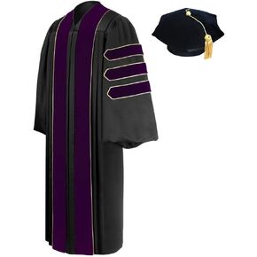 Unisex Law Doctoral Graduation Gown, Pastor Clergy Robe with 4,6,or 8 Sided Tam