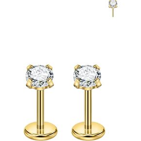 FANSING Surgical Steel Threadless Push Pin Labret Studs