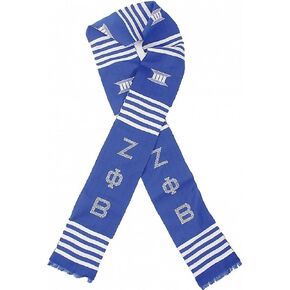 Zeta Phi Beta Sorority Graduation Kente Stole Sash [Blue - 72"L x 4.5"W]