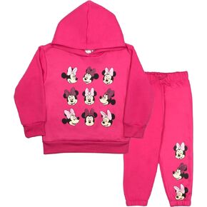 Disney Minnie Mouse and Lilo & Stitch Girls 2-Piece Set - Pullover Hoodie & Jogger Pants 2-Pack Bundle Set