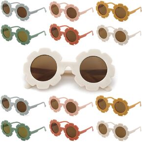 Ricawa 18 PCS Flower Kids Sunglasses Kids Flower Sunglasses Bulk Party Favors Toddler Round Flower Sunglasses for Girls Boys Kids Baby Cute Daisy Sunglasses with UV Protection Perfect Gifts for Kids
