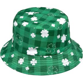 YAMEIZE St. Patrick's Day Bucket Hat - Travel Beach Sun Hat Double-Side-Wear Reversible Unisex Fisherman Hat Party Costume