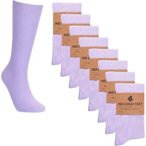 No Cold Feet - Fun Purple Colorful Novelty Socks for Men for Dress Casual Formal Groomsmen Wedding, 8 Pack