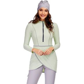 YONGSEN 2024 Women Modest Muslim Swimwear Patchwork Hijab Sport Long Sleeves Swimsuit 3pcs Islamic Burkinis Wear Bathing Suit