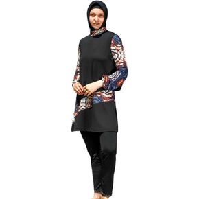 eo elif okur Islamic Long Sleeve Swimsuits for Women Modest Muslim 5 PCS | Full Cover Rash Guard Burkini | Arabic Swimwear