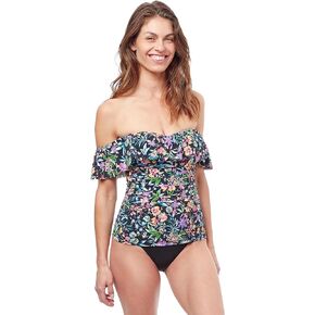 Profile by Gottex Women's Standard Flora Off The Shoulder Ruffle Tankini