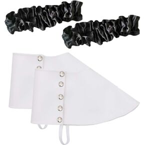 Mens Roaring 1920s Accessories Great Gatsby Costume Garters Armbands and Gangster Spats Set