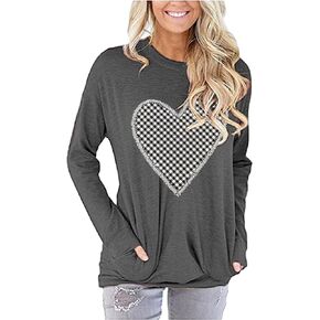 Long Sleeve Shirts for Women, Oversized Sweatshirt Pullover Graphic Tees Loose Fit Tops