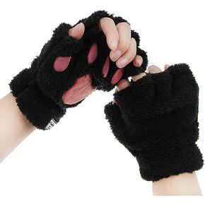 Women Winter Warm Stylish Fluffy Knitted Fingerless Mittens Gloves for Beauty Wrist Forearm Wrap