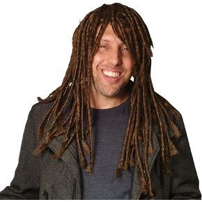 Dreadlock Braided Wig for Men Hippie Gangster Beach Bum Reggae Rasta Man Dreads Dark Brown Costume