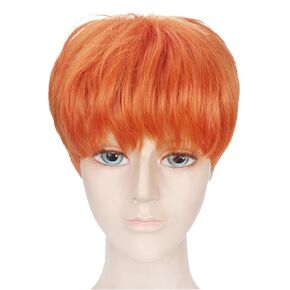 New 11.81'' Handsome Orange Short Straight Cosplay Wig For Men