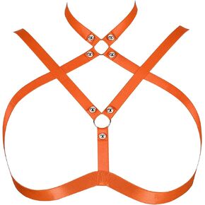 Plus Size Womens Body Harness Tops Cross Bra Hollow Out Cupless Lingerie Punk Gothic Halloween Rave