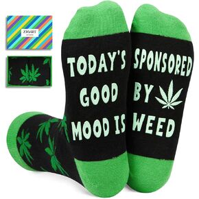 Zmart Funny Marijuana Gift Pot Leaf Gift Canabi Gift Weed Gift for Men Women, Pot Leaf Socks for Stoners Weed Smoker Gifts Plant Lover Gifts