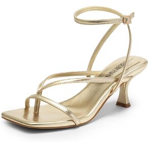 DREAM PAIRS Women's kitten Low Strappy Lace Up Heels for Women Open Square Toe Thong Ankle Strap Heels Sexy Fashion Comfort Dress Shoes Party Pumps Heeled Sandals