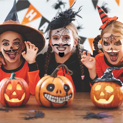 48 Pcs Fake Mustaches Self Adhesive Novelty Hairy Beard Costume Facial Hair for Christmas Party Supplies Decorations, Suitable for All Ages in Kuwait