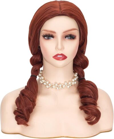 Jodiss Brown Curly Wig for Women Two Ponytail Wig for Girl Halloween Costume Party Cosplay Wig in Kuwait