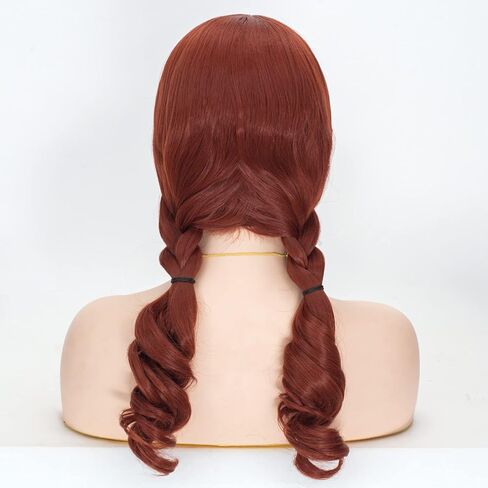 Jodiss Brown Curly Wig for Women Two Ponytail Wig for Girl Halloween Costume Party Cosplay Wig in Kuwait