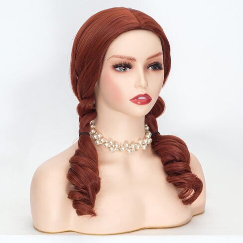 Jodiss Brown Curly Wig for Women Two Ponytail Wig for Girl Halloween Costume Party Cosplay Wig in Kuwait