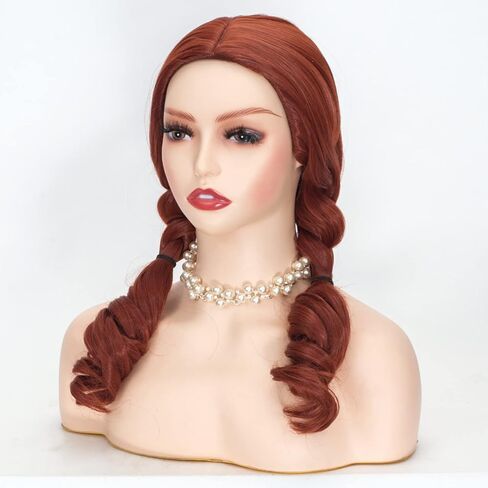 Jodiss Brown Curly Wig for Women Two Ponytail Wig for Girl Halloween Costume Party Cosplay Wig in Kuwait
