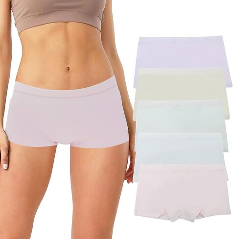 Womens Organic Cotton Boyshort Panties Underwear Teen Girls Sporty Boxer Briefs with Elastic Waistband in Saudi Arabia