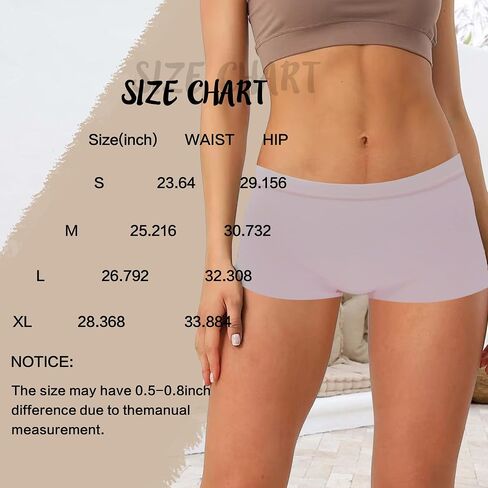 Womens Organic Cotton Boyshort Panties Underwear Teen Girls Sporty Boxer Briefs with Elastic Waistband in Saudi Arabia