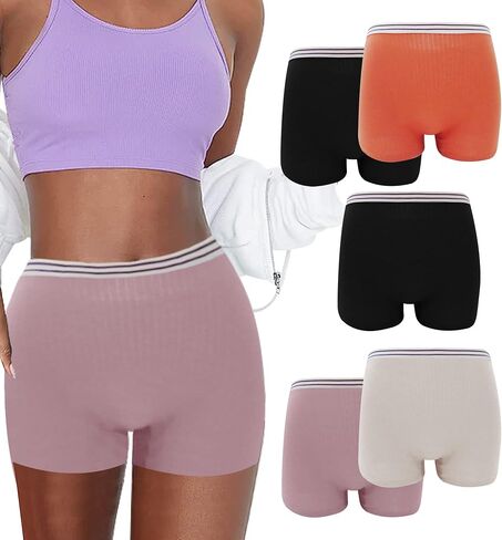 Womens Organic Cotton Boyshort Panties Underwear Teen Girls Sporty Boxer Briefs with Elastic Waistband in Saudi Arabia