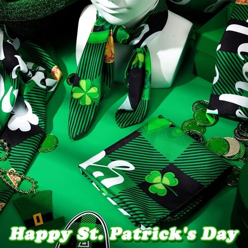 6 Pcs St Patricks Bandana Shamrock Bandana Green Square Scarf Handkerchief for St Patricks Day Dog Bandana Woman Man Dress up Headwear Multifunctional Accessories Gift in Saudi Arabia