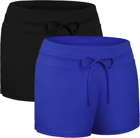 URATOT 2 Packs Womens Boardshorts Swimsuit Waistband Swim Shorts Summer Swimwear Beach Trunks in Saudi Arabia