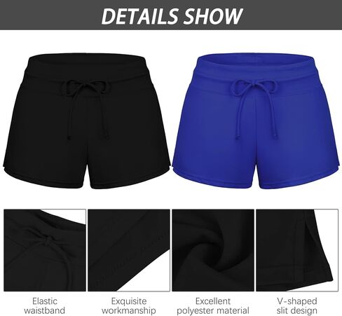 URATOT 2 Packs Womens Boardshorts Swimsuit Waistband Swim Shorts Summer Swimwear Beach Trunks in Saudi Arabia