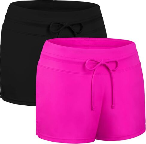 URATOT 2 Packs Womens Boardshorts Swimsuit Waistband Swim Shorts Summer Swimwear Beach Trunks in Saudi Arabia