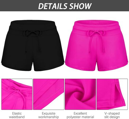 URATOT 2 Packs Womens Boardshorts Swimsuit Waistband Swim Shorts Summer Swimwear Beach Trunks in Saudi Arabia
