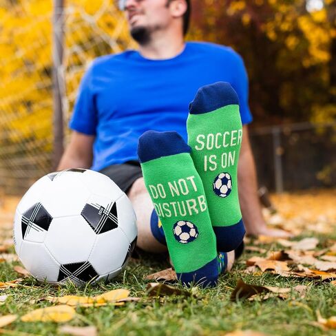 Lavley Funny Socks For Men - Novelty Gifts For Sports Fans, Golfing, Pickleball, Weight Lifting, Racing and More (US, Alpha, One Size, Regular, Regular, Do Not Disturb, Soccer is On) in Kuwait