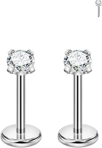 FANSING Surgical Steel Threadless Push Pin Labret Studs in Saudi Arabia