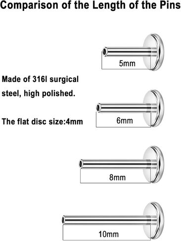 FANSING Surgical Steel Threadless Push Pin Labret Studs in Saudi Arabia