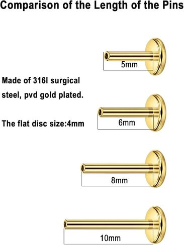 FANSING Surgical Steel Threadless Push Pin Labret Studs in Saudi Arabia