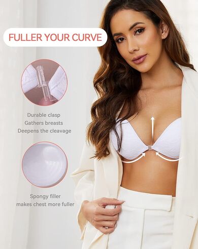 Loxoto Adhesive Bra Strapless Sticky Bra Lace Fabric Invisible Stick Bra for Woman Backless Dress Bra with Nipple Covers in Saudi Arabia