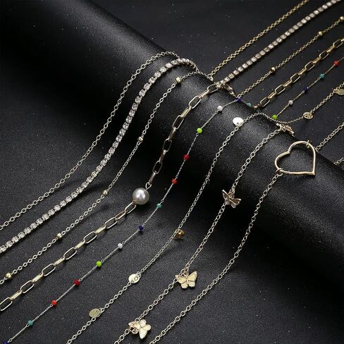 Finrezio 8PCS Gold Plated Waist Chains for Women Body Chains Beach Bikini Belly Chain Jewelry Summer Body Jewelry Adjustable in Kuwait