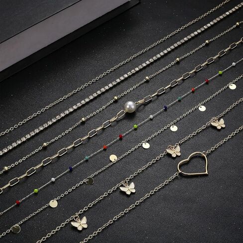 Finrezio 8PCS Gold Plated Waist Chains for Women Body Chains Beach Bikini Belly Chain Jewelry Summer Body Jewelry Adjustable in Kuwait