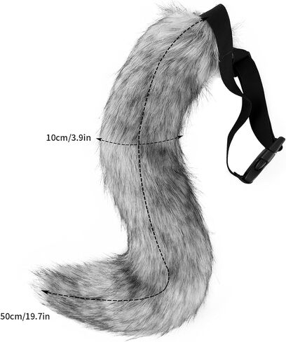 HAOAN Furry Fox Mask Wolf Fox Tail and Paw Gloves Set Adult Cat Halloween Mask Cosplay Animal Party Costume in Saudi Arabia