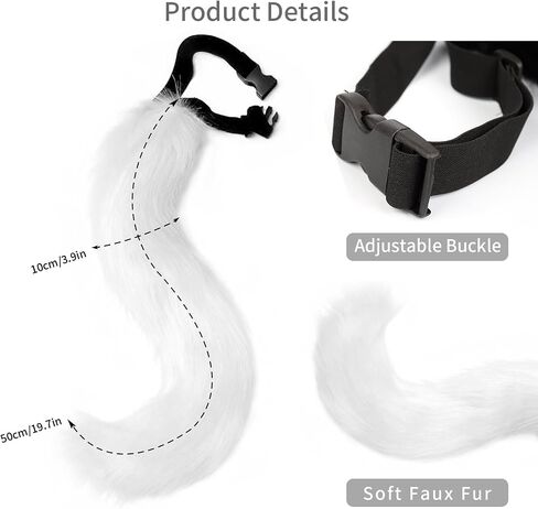 HAOAN Furry Fox Mask Wolf Fox Tail and Paw Gloves Set Adult Cat Halloween Mask Cosplay Animal Party Costume in Saudi Arabia