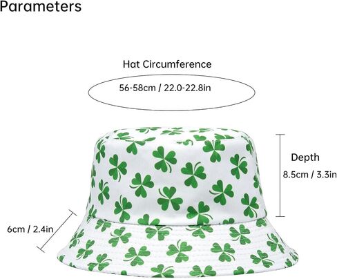 YAMEIZE St. Patrick's Day Bucket Hat - Travel Beach Sun Hat Double-Side-Wear Reversible Unisex Fisherman Hat Party Costume in Saudi Arabia