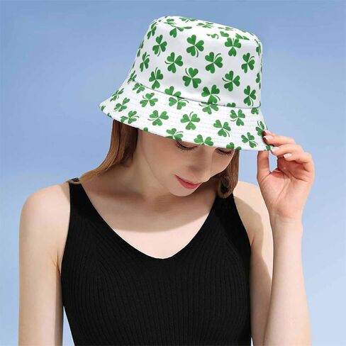 YAMEIZE St. Patrick's Day Bucket Hat - Travel Beach Sun Hat Double-Side-Wear Reversible Unisex Fisherman Hat Party Costume in Saudi Arabia