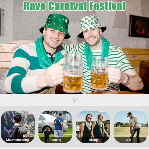 YAMEIZE St. Patrick's Day Bucket Hat - Travel Beach Sun Hat Double-Side-Wear Reversible Unisex Fisherman Hat Party Costume in Saudi Arabia