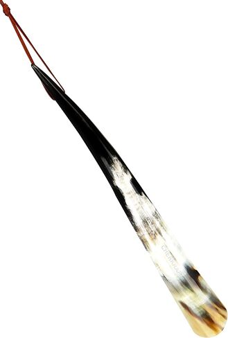 Shoe Horn with Handle Natural Handcrafted & Polished Made from Real Horn For All Shoes & Boots - 15 Inches in Kuwait