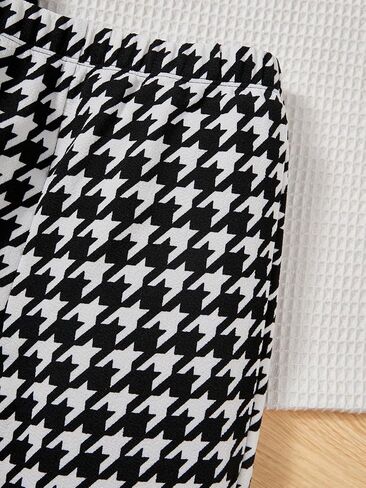 Milumia Girl's 2 Pack Elastic Waist Flare Pants Houndstooth Print Bell Bottom Long Trousers in Saudi Arabia