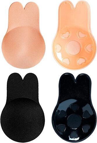 2 Pairs Sticky Bra Adhesive Invisible Bra, Strapless Backless Reusable Push Up Large Breast Lift Nipple Covers for Women-2 pairs in Saudi Arabia